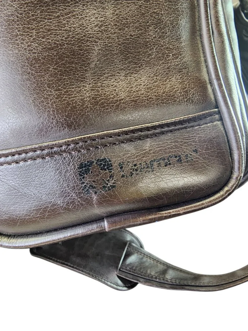 Vintage Diamond CE430 Camera Bag Faux Brown Leather Corduroy Pockets Photography